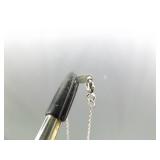 .925 Sterling Silver Diamond and Sapphire Crystal Accented Infinity Pendant Necklace