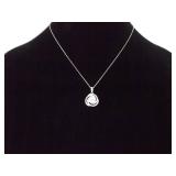 .925 Sterling Silver Zirconia Swirl Pendant Necklace