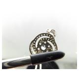 .925 Sterling Silver Zirconia Swirl Pendant Necklace