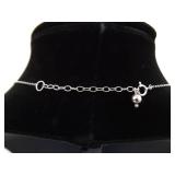 .925 Sterling Silver Zirconia Bar Pendant Necklace