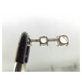 .925 Sterling Silver Zirconia Bar Pendant Necklace