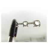 .925 Sterling Silver Zirconia Bar Pendant Necklace