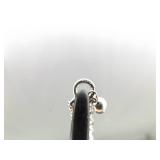 .925 Sterling Silver Zirconia Bar Pendant Necklace