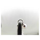 .925 Sterling Silver Zirconia Bar Pendant Necklace