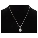 .925 Sterling Silver Zirconia Solitaire Pendant Necklace