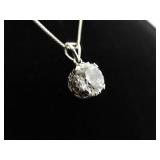 .925 Sterling Silver Zirconia Solitaire Pendant Necklace