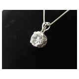 .925 Sterling Silver Zirconia Solitaire Pendant Necklace
