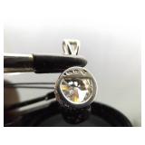 .925 Sterling Silver Zirconia Solitaire Pendant Necklace