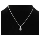 .925 Sterling Silver Zirconia Solitaire Pendant Necklace