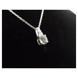 .925 Sterling Silver Zirconia Solitaire Pendant Necklace