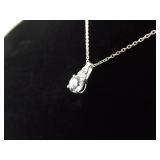 .925 Sterling Silver Zirconia Solitaire Pendant Necklace