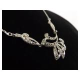 .925 Sterling Silver Art Nouveau Pendant Necklace