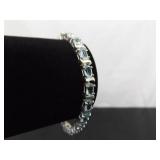 .925 Sterling Silver Topaz Tennis Bracelet