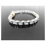 .925 Sterling Silver Topaz Tennis Bracelet