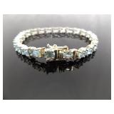 .925 Sterling Silver Topaz Tennis Bracelet