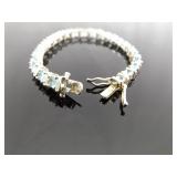 .925 Sterling Silver Topaz Tennis Bracelet