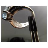 .925 Sterling Silver Art Nouveau Topaz Ring Size 5.75