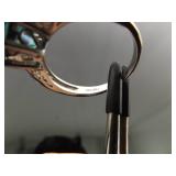 .925 Sterling Silver Aquamarine Crystal Ring Size 11