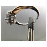 .925 Sterling Silver Aquamarine Crystal Ring Size 9