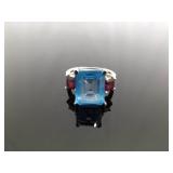 .925 Sterling Silver Topaz and Garnet Crystal Ring Size 5.75