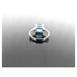 .925 Sterling Silver Topaz Ring Size 8