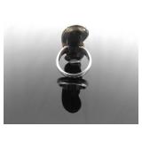 .925 Sterling Silver Inlayed turquoise and Coral Yin Yang Ring Size 6.25