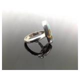 .925 Sterling Silver Everett and Mary Teller Turquoise Navajo Ring Size 7.5