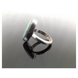 .925 Sterling Silver Everett and Mary Teller Turquoise Navajo Ring Size 7.5