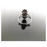 .925 Sterling Silver Green Turquoise Navajo Ring Size 6.5