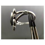 .925 Sterling Silver Green Turquoise Navajo Ring Size 6.5