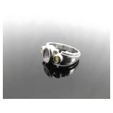 .925 Sterling Silver Amethyst and Peridot Ring Size 5