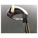 .925 Sterling Silver 14k Yellow Gold Collar Amethyst Ring Size 6