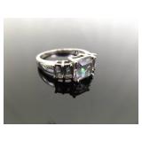 .925 Sterling Silver Mystic Quartz Crystal Ring Size 10