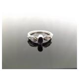 .925 Sterling Silver Amethyst Navajo Ring Size 7.5