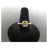 .925 Sterling Silver Mystic Citrine Crystal Ring Size 10