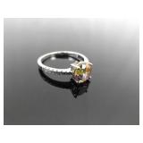 .925 Sterling Silver Mystic Citrine Crystal Ring Size 10