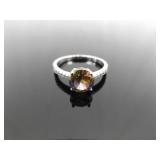 .925 Sterling Silver Mystic Citrine Crystal Ring Size 10