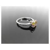 .925 Sterling Silver Mystic Citrine Crystal Ring Size 10