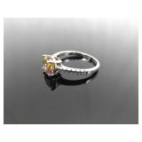 .925 Sterling Silver Mystic Citrine Crystal Ring Size 10