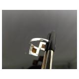 .925 Sterling Silver Baltic Amber Cabochons Ring Size 8