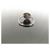 .925 Sterling Silver Inlayed Opal, Coral, and Onyx Hopi Ring Size 8.75