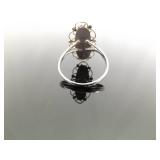 .925 Sterling Silver Black Onyx Cabochon Ring Size 7