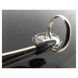 .925 Sterling Silver Black Onyx Cabochon Ring Size 7