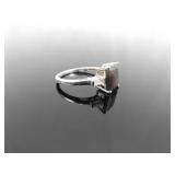 .925 Sterling Silver Gray Calcedony Ring Size 8