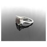 .925 Sterling Silver Gray Calcedony Ring Size 8
