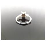 .925 Sterling Silver Gray Calcedony Ring Size 8