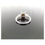 .925 Sterling Silver Gray Calcedony Ring Size 8