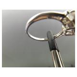 .925 Sterling Silver Gray Calcedony Ring Size 8