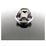 .925 Sterling Silver Moss Agate Ring Size 12.25