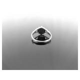 .925 Sterling Silver Inlayed Pearl Ring Size 4